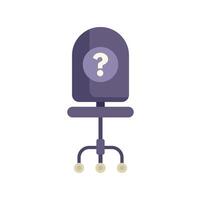 Office chair with question mark symbolizing job interview vector