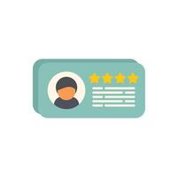 Customer feedback card with five star rating showing client satisfaction vector