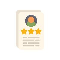 Customer review rating showing five star feedback on profile page vector