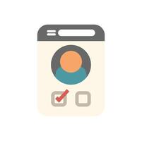 Mobile phone displaying customer choosing best candidate approving hiring decision vector