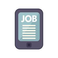 Smartphone showing job search results for online application process vector