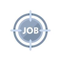 Target is focusing on the job text over a white background vector