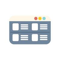Website layout showing content management system interface vector