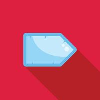 Blank blue price tag casting shadow on red background vector