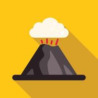 Volcano erupting with ash cloud on yellow background vector