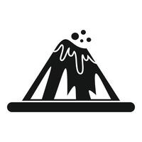 Big volcano erupting molten lava magma simple icon vector