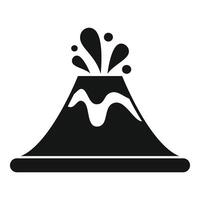 Volcano erupting with lava flowing down its side vector