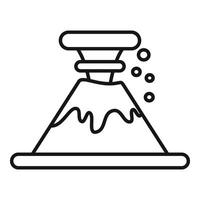 Simple line art illustration of a volcano erupting vector