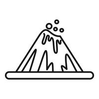 Volcano erupting with lava flowing down its slopes vector
