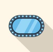 Oval wall mirror with illumination for makeup application vector