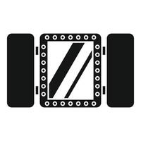 Dressing room mirror with round light bulbs icon simple style vector
