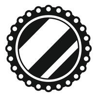 Round mirror with balls reflecting three black stripes icon simple style vector