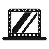 Makeup mirror with light bulbs for professional make up vector