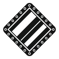 Black and white road markings icon diamond shape vector