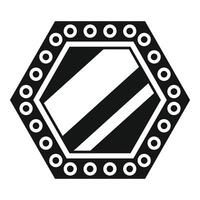 Hexagon mirror with light bulbs reflecting light icon simple style vector
