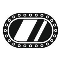 Oval porthole with rivets allowing view from ship or submarine vector