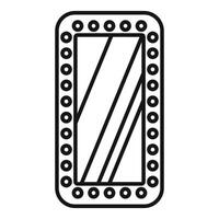 Mirror with rounded corners and circle frame reflecting light vector