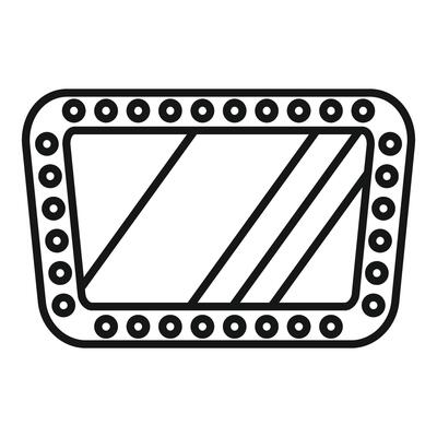 Dressing room mirror with light bulbs reflecting light icon outline style