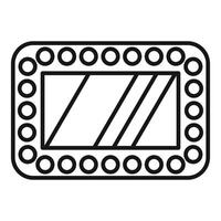 Square mirror with round bulbs is reflecting light vector