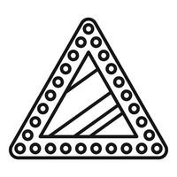 Warning triangle sign with reflectors drawing vector