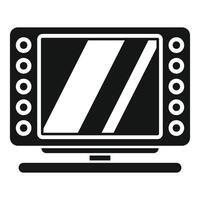 Old television set standing on a shelf showing static vector