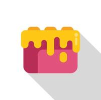 Delicious honey dripping down a pink block wall in flat design style vector