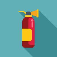 Fire extinguisher standing with long shadow on blue background vector