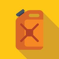 Red jerrycan casting long shadow on yellow background vector