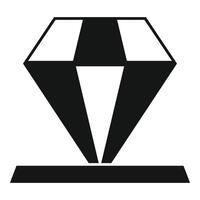 Diamond casting its shadow icon representing luxury and value vector