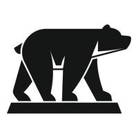 Black bear walking silhouette icon design vector