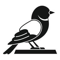 Black bird standing on a branch icon vector illustration