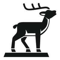 Black silhouette of a deer standing on a platform vector