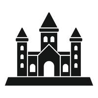 Medieval castle with towers and gate having pointed roof for fairytale story vector