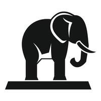 Large african elephant standing on a platform side view silhouette vector