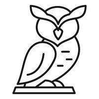 Line art style drawing of an owl standing on a platform vector