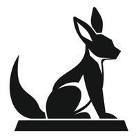 Simple icon of a fennec fox sitting in profile vector