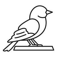Bird standing on a branch minimalist line art icon vector