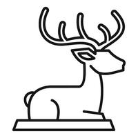 Majestic deer relaxing on a platform with graceful antlers vector