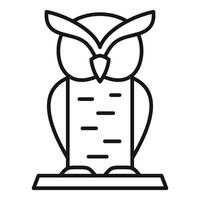 Line style owl standing on a branch icon vector