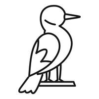 Bird standing on a branch minimal lineart drawing vector
