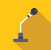 Conference microphone casting long shadow on yellow background vector