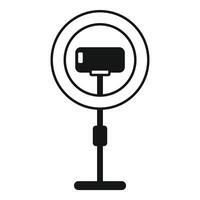 Smartphone on tripod with ring light for streaming vector