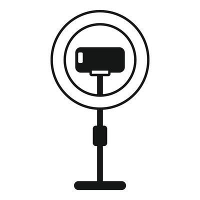 Smartphone on tripod with ring light for streaming