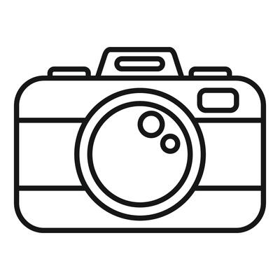 Line drawing of a camera for photography logo