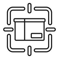 Tracking system detecting parcel during delivery process icon vector
