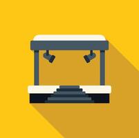 Empty podium with spotlights illuminating stage in flat design vector