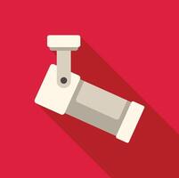 White security camera pointing right on red background vector