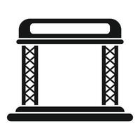 Empty outdoor event stage with truss system being assembled vector