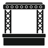 Empty stage with lighting equipment for show and concert vector