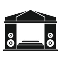 Open air stage with powerful audio system for live music performances vector